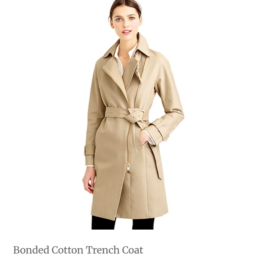 J. Crew Collection Bonded Beige Trench Coat